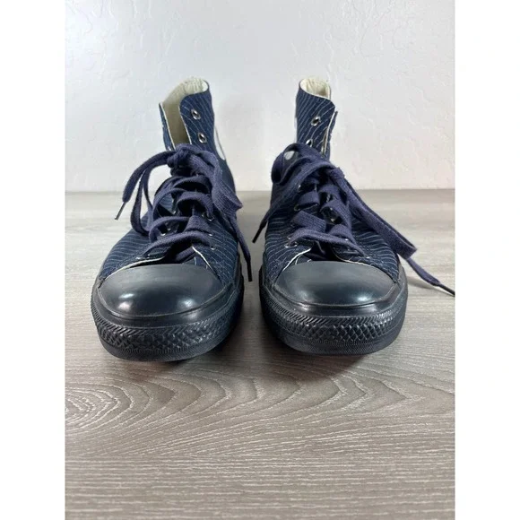 Converse Chuck Taylor All Star High Top Navy Blue Pinstripe Mens Size 13 Sneaker - Picture 3 of 10